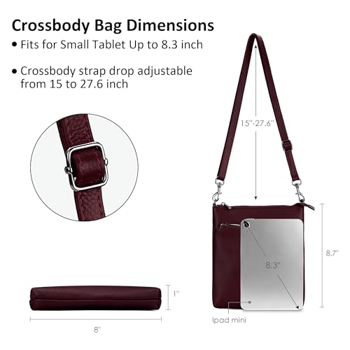 Image of befen Genuine Leather Crossbody Purses for Women Travel Cross Body Bags Lightweight with Adjustable Shoulder Strap