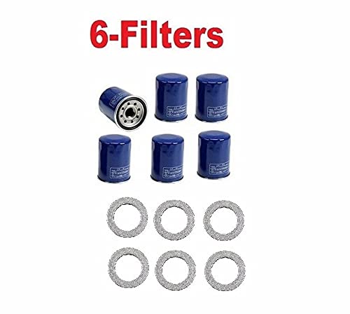 6-Pieces Union Sangyo Oil Filters Compatible with Honda Acura
