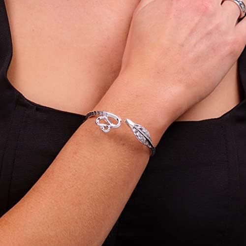 TreasureBay Women Silver Bangle Bracelet Made from Solid 925 Sterling Silver Cobra Snake Details