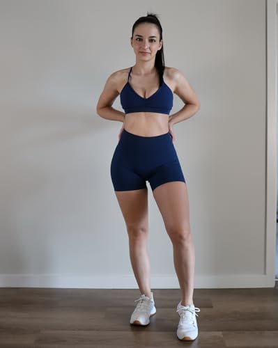 Image of AUROLA Influence Workout Shorts for Women,2.5 3.5 4.5 5.5 6.5 No Roll Up Squat Proof Scrunch Seamless Compression Gym Short