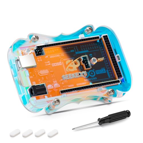 SEEKERPI Transparent Iridescent Acrylic Case Compatible with Arduino MEGA 2560 R3.（NOT Included MEGA 2560 R3 Board）