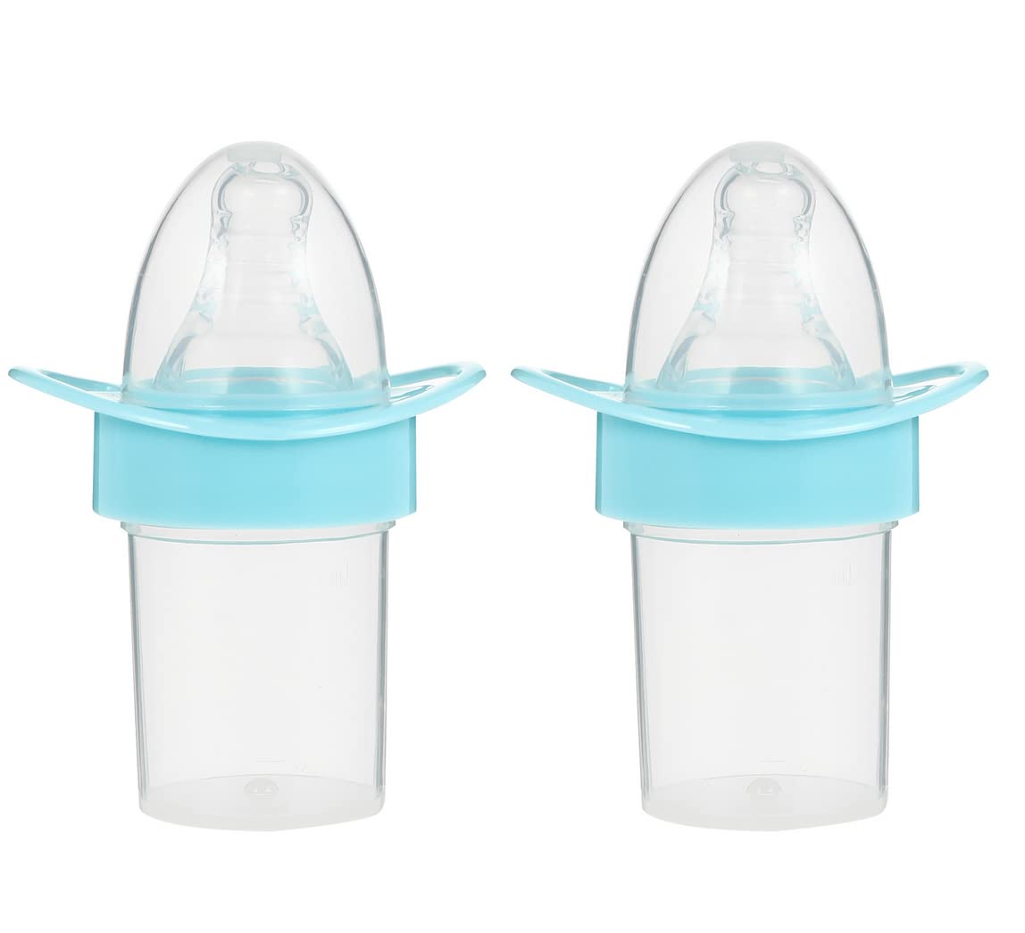 Tomaibaby2pcs Baby Liquid Medicine Dispenser Baby Newborn Infant Pacifier Feeder Baby Toddler Feeding Supplies Blue