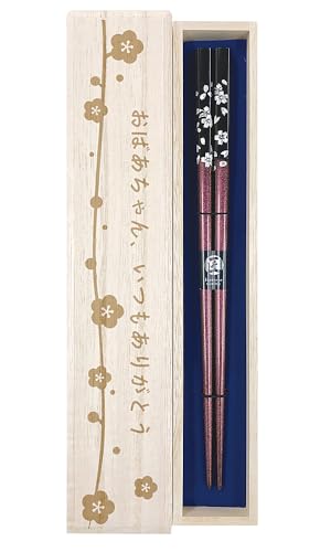 銀桜花 紫 デザイン桐箱 箸