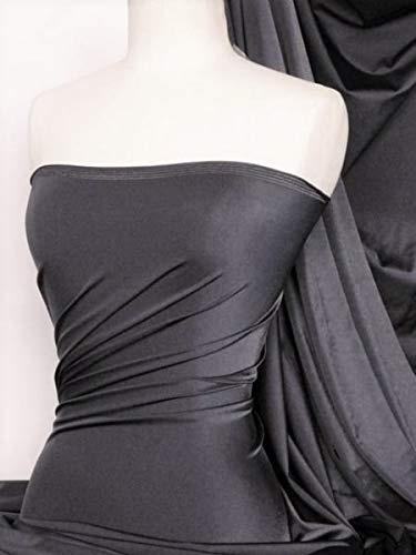 Premium Quality Shiny Elastane Material | 4 Way Stretch | Dressmaking, Swimwear, Leotards | Sold by The Metre | 50+ Colours in Stock | Same Day Dispatch | by Tia Knight (Q54) (Platinum Grey)