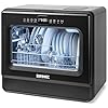 Duronic DW10 BK Lavastoviglie Compatta da Tavolo 1050W, Mini Lavastoviglie Portatile Salvaspazio con Serbatoio Acqua, 5 Programmi Eco Rapido Intensivo Asciugatura, LED Touch per Piccola Cucina Camper