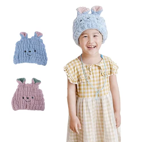 YODO XIUI タオルキャップ 子供用 ヘアドライタオル家庭用タオルキャップ ドライヘアキャップ バス用品 吸引キャップ お風呂上がり 風邪を防ぐ 吸水 速乾 かわいい