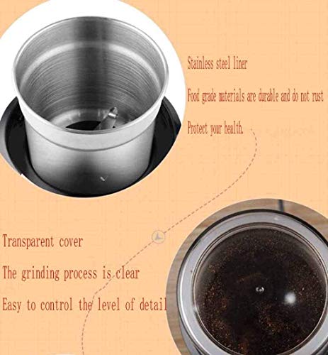 ZOUSHUAIDEDIAN Elektrische Kaffeemühle, Gewürzschleifer mit abnehmbarem Edelstahlbecher, for Kaffeeliebhaber – Bild 5