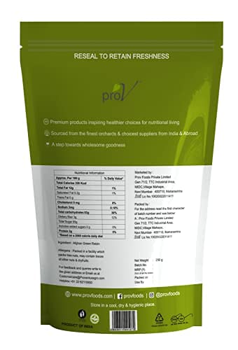 Image of ProV Premium Green Raisins 250g - Iron Rich, Sweet & Tasty & Black Raisins 250g - High Antioxidant, Natural Sweetness, Energy Booster - Chef Sanjeev Kapoor's Choice