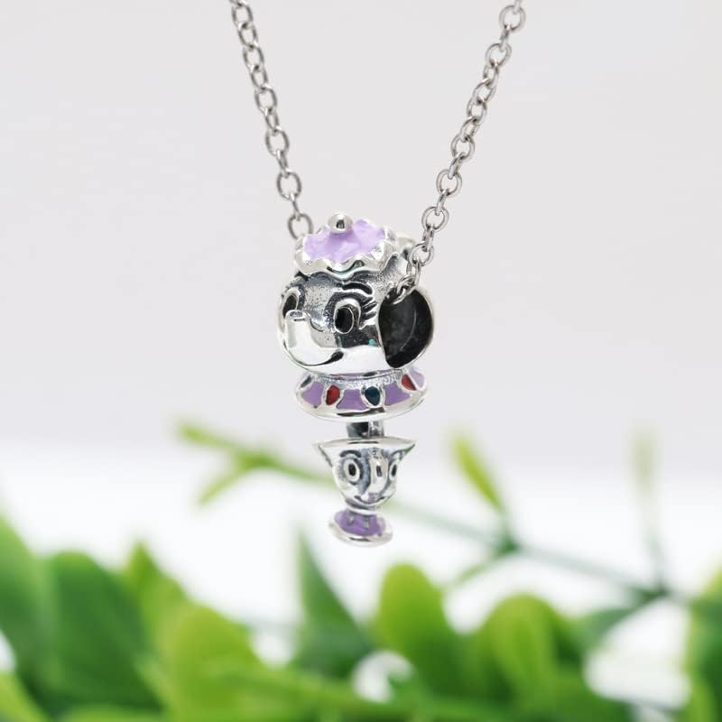 Vista 2 de Ouroyea Charm 925 Sterling Silver Pendant,Girl Jewelry Beads Gifts for Women Bracelet&Necklace