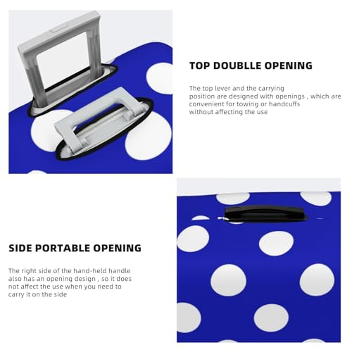 Blue And White Polka Dot Travel Luggage Covers - Elasticity Suitcase Covers Protector for Luggage 18-32 Inch4