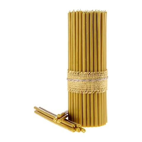 Danilovo 100% Pure Beeswax Taper Candles (Yellow) - Orthodox Church Candle Tapers for Prayer, Ritual, Christmas - No Soot, Dripless, Tall, Bendable, N20, Height 30,5 cm, Ø 9,6 mm (30 pcs - 600 g) Cover