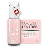 PODERM - ESMALTE DE UÑAS TEA TREE PARA HONGOS DE UÑAS - COLOR ROSA - TRATAR LAS UÑAS AMARILLAS/DAÑADAS - Esmastas-cuidado - Previene y trata HONGOS - CUIDADO 2 IN 1 - FÓRMULA ÚNICA - Hecho en Suiza