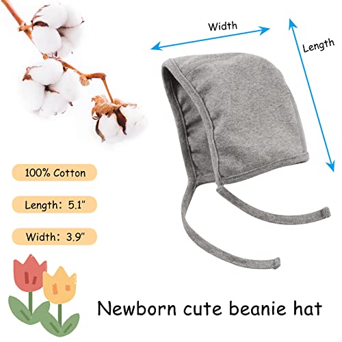 Jangannsa Cotton White Earflap Baby Beanie Soft Newborn Infant Boys Girls Hat Spring Autumn (Navy+Gray+Army Green) #TOP3