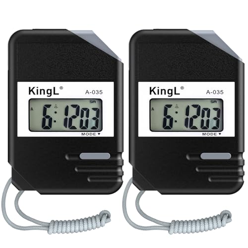 2 Pack Digital Stopwatch Timer with Large Display,Lap Split Mode, Waterproof Handheld Timer for Coaches, Teachers, Kids, Running, Swimming, Training(Black-2 Pack)