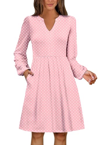 24% off - ANRABESS Dresses for Women Long Sleeve Fall Casual V Neck Floral Boho Flowy Swing Mini Dress 2025...