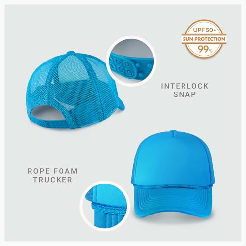 Image of CHOK.LIDS Classic Foam Trucker Hat Summer Mesh Rope Cap Solid Two Toned Blank Hat Mens Womens Adjustable Strap Light Weight