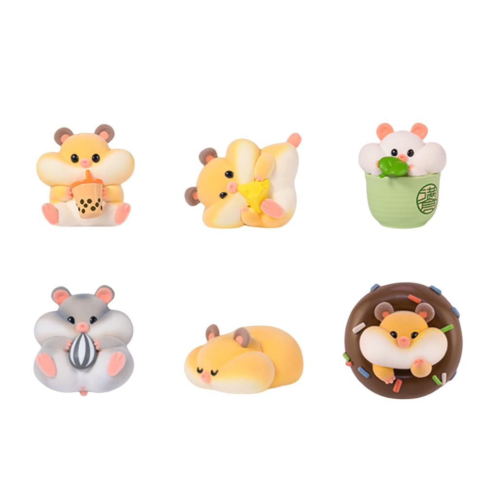 maidimiaoFlocking Rich Hamster Daily Life 1PC Cute Blind Box Bags Figures Collectible Toys Birthday Gifts