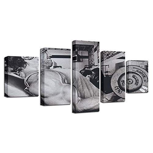 Impression sur toile fitness en 5 pièces pour décoration murale moderne de salon