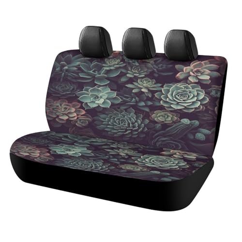 Funda de asiento de coche para banco trasero Succulents2: protección universal contra suciedad