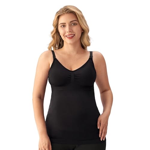 Angelhood NT-LI9002-L/DE Maternity Nursing Tank Tops For Breastfeeding,Womens Nursing Maternity Cami Built In Bra Sleep Bra Pack Of 3 thumb #3