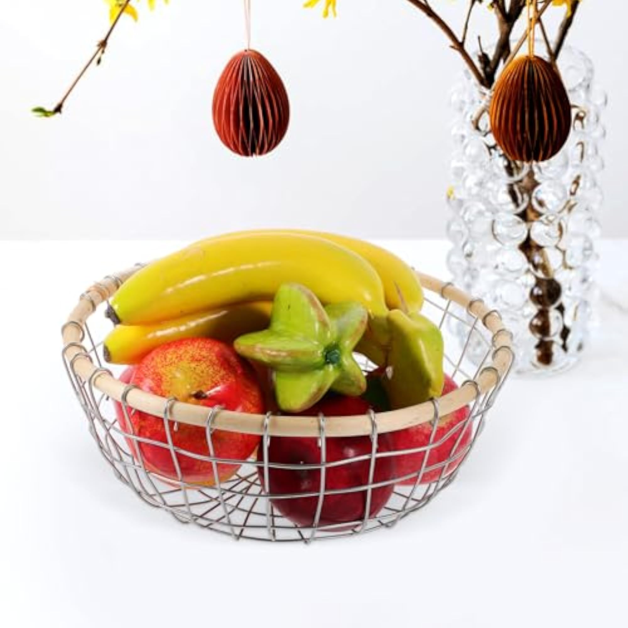 Metal Wire Fruit Basket, Hollow Table Organizer