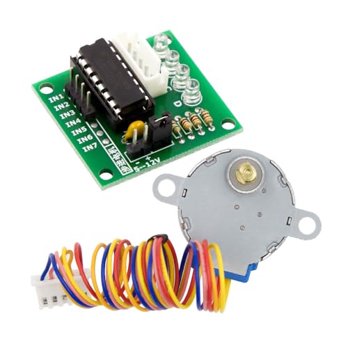 ShillehTek Small Stepper Motor 5V 4-Phase with ULN2003 Driver for Arduino Stepper Motor and Step Motor Arduino Use, Also Works as Raspberry Pi Motor Stepper Motor Arduino
