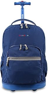 J World New York Sunrise Rolling Backpack, Indigo, 18"