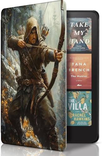 Case for Kindle Paperwhite 12th Gen 2024 (7") & Kindle Colorsoft Signature Edition – Premium PU Leather Cover with Auto Sleep/Wake, Lightweight & Durable Kindle Paperwhite Case, Warrior Archery