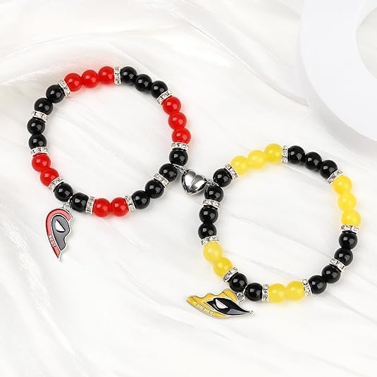 6PCS Deadpl and Wolvers Necklace-Bracelets Set, Superhero Series Best Friend Necklace Bracelets Cartoon Patterns as BFF Necklace Friendship Gifts for Men Women Couples3