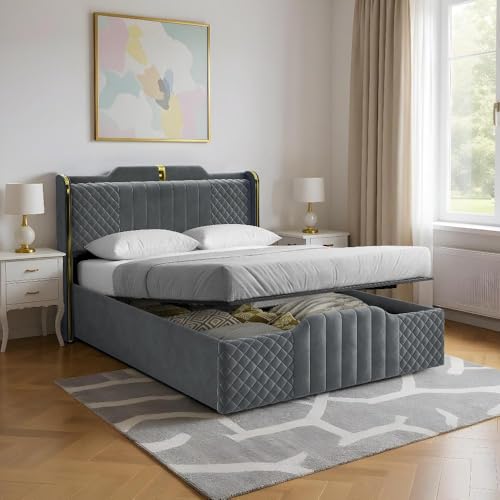 Image of Wakefit Velura Queen Size Hydraulic Storage Upholstered Bed