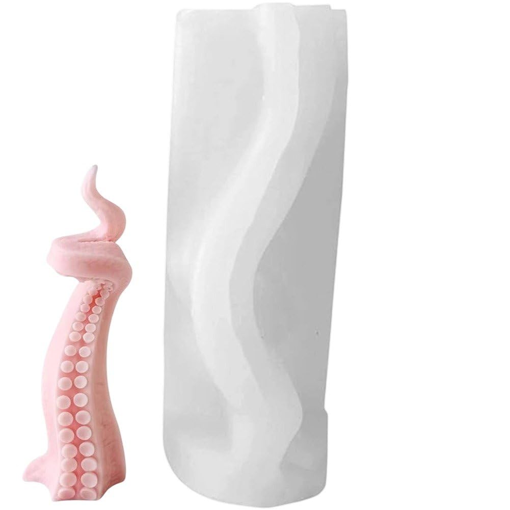 Ppmter White Octopus Tentacles Candle Mold Silicone Candle Mold Octopus Tentacles Resin Casting Molds For Candle Making Aromatherapy Gypsum Clay Craft