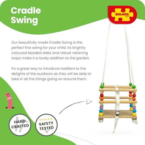 Balançoire en bois pour bébé pour des après-midis de jeu au jardin - 4