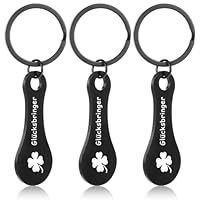 JIYIN 3 Einkaufswagenlöser, Einkaufswagenchip Metall Abziehbar Einkaufswagen Einkaufschip Schlüsselanhänger Glücksbringer Schlüsselring Einkaufswagenchip