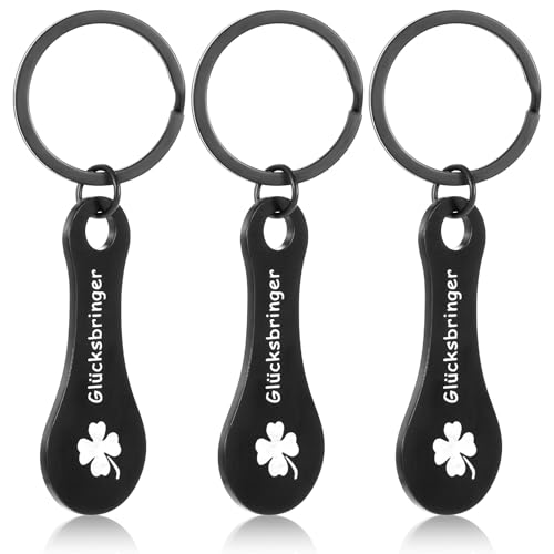 JIYIN 3 Einkaufswagenlöser, Einkaufswagenchip Metall Abziehbar Einkaufswagen Einkaufschip Schlüsselanhänger Glücksbringer Schlüsselring Einkaufswagenchip