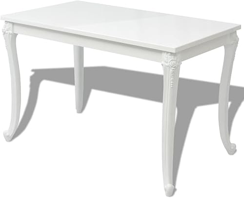 Miniatura 1 de vidaXL Mesa de comedor moderna de alto brillo, tablero de MDF y patas de plástico, 45.7 x 26 x 30 pulgadas, fácil montaje