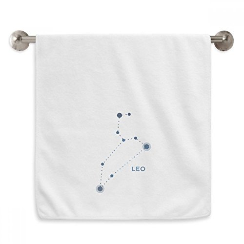 Serviette Leo Constellation Signe du Zodiaque en coton blanc doux 33x74 cm - 2