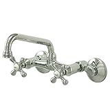 Kingston Brass KS213C Victorian Wall Mount Kitchen Faucet, 7', Polished Chrome