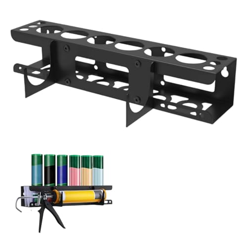 eupdd Kartuschenhalter: Abdichtungsrohr Aufbewahrungsregal, Kartuschen Aufbewahrungsregal, Halter für Kartuschenrohre, Schwarzer Dichtungsmittelhalter aus Metall für Werkstatt, Garage
