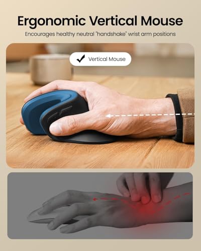 Mouse vertical ergonómico con cable USB para una navegación fluida sin ruido 2