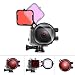 3in1 Dive Lens Set Compatible with GoPro Hero 6/5 Black Diving Underwater Scuba Lens Filter Red +Magenta Color Correction Filter +16X Macro Lens w/Safety Lock for Tropical Blue/River Green Water