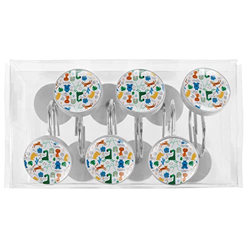 Crochets pour rideau de douche en acier inoxydable anti-rouille glisse fluide lot de 12 - 6