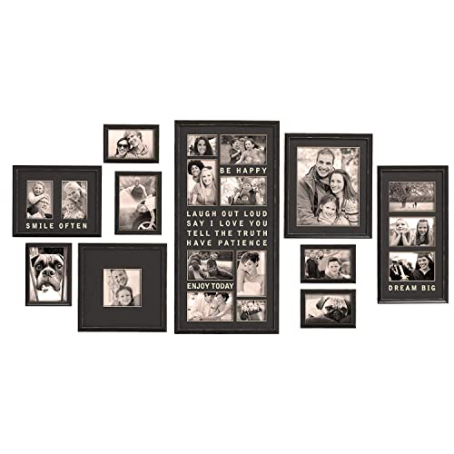 J.m.deco 4 X 6 Collage Picture Frames Set 10 Pack For Wall Decor, 6 X 4 Vintage Picture Frame Set, Luxury Memory Photo Frame With Slogan Family Art For Wedding, Family, Baby #TOP5