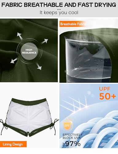 Short de bain anti-irritation taille haute pour masquer les rondeurs