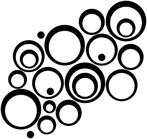 Adesivo Parete Specchio Decal, XiXiRan Adesivi Murali Specchio Circolare, Adesivo Specchio Cerchio, Specchio Adesivo Parete, per Casa Decorazione Soggiorno Camera da Letto（24 Pezzi, Nero）