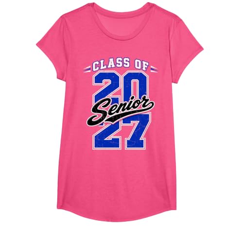 Class of 2027 Senior 2027 Graduation Graduate T-Shirt, Girls, Pink Heather, Large