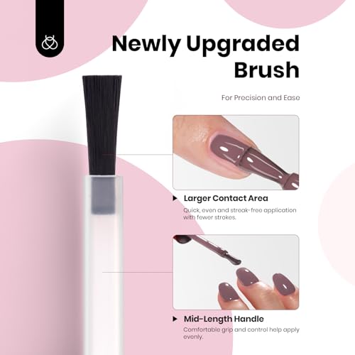 Image of Beetles Fall Gel Polish Set - 6 Colors Hema-Free Neutral Nude Pink Brown Gel Polish Kit, Same Color Bottle Gel Soak Off UV LED Nail Gel for Manicure at Home or Salon