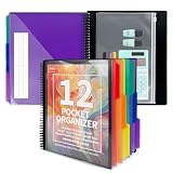Binditek 12-Pocket Poly Project Organizer, 6 Dividers, Black