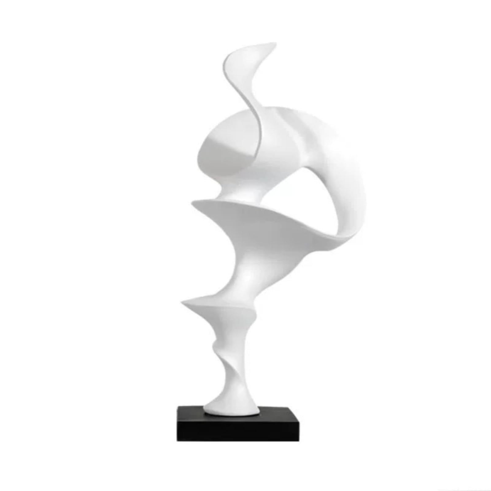Baoblaze Scultura Foglia Decorativa Ornamento Statua Soprammobile con Base in Resina Sintetica Contemporaneo E Scultorea Adatta per Salone Ingresso Studio Consolle, Smooth Geometric