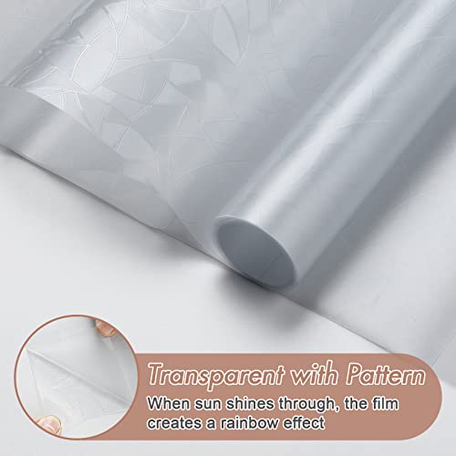 Haton Window Privacy Film Rainbow Static Cling Stained Glass Film Window Covering Sticker Non-Adhesive Removable Reflective Window Vinyl, Anti-Uv Sun Blocker Heat Control For Home, 11.8 X 78.7 Inches #TOP5