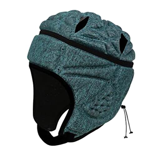 Amagogo Verstellbarer Rugby-Helm Kopfschutz Kopfbedeckung für Fußball Baseball Kopfschutz Weicher Schutzhelm für Erwachsene Jugend - Dunkelgrün